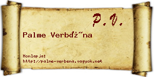 Palme Verbéna névjegykártya